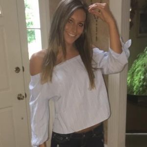 Blue off the shoulder top